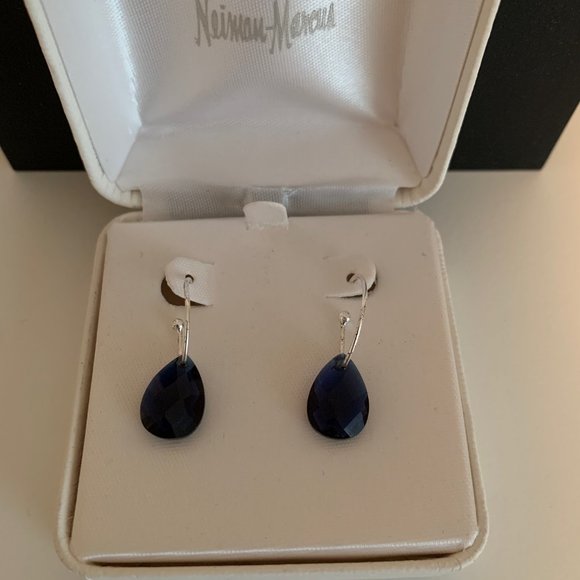 Neiman Marcus Sapphire Tear Drop Earrings - Picture 3 of 4